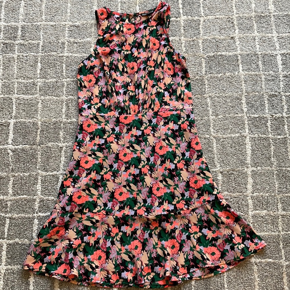 J.Crew Mercantile neon floral accent dress